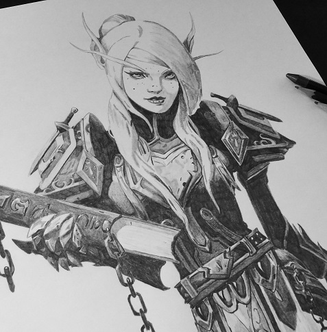 DIBUJO ELFA DE SANGRE PALADÍN | WORLD OF WARCRAFT