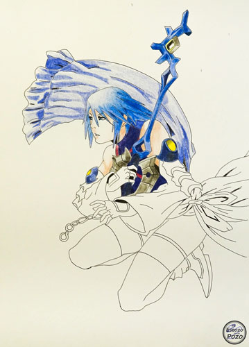 Dibujo de Aqua Kingdom Hearts