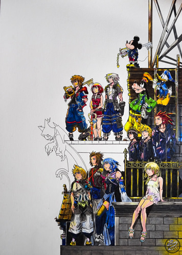 Dibujo portada Kingdom Hearts 3