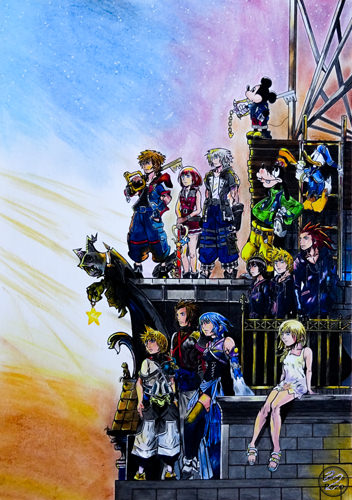 Dibujo portada Kingdom Hearts 3