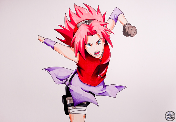 Dibujo de Sakura coloreado