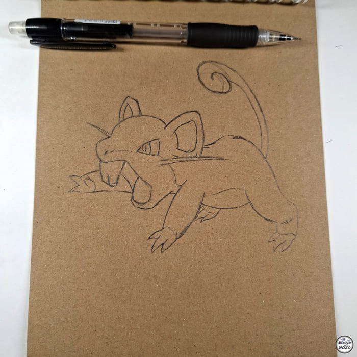 Dibujo Ratatta - Pokemon