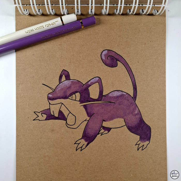 Dibujo Ratatta - Pokemon