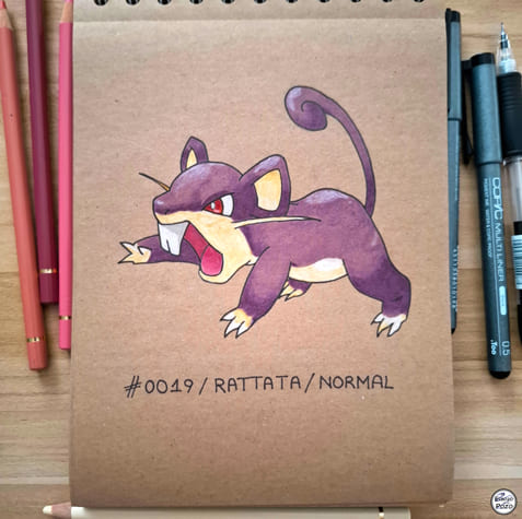 Dibujo Ratatta - Pokemon